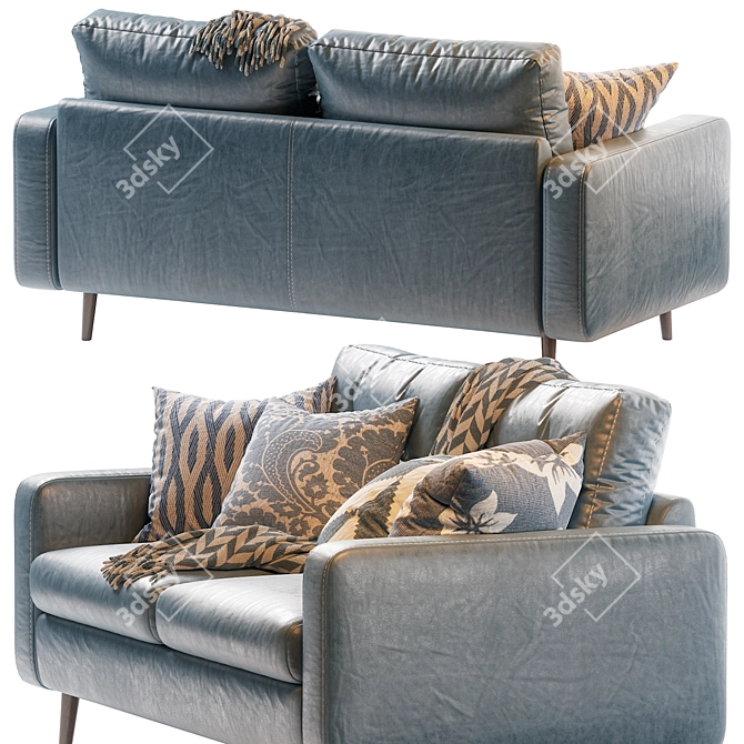 Dins Mini Leather Sofa: Small yet Stylish! 3D model image 4
