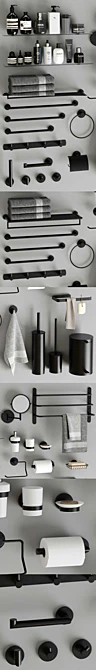 Modern Bathroom Accessories Set 3D model image 3