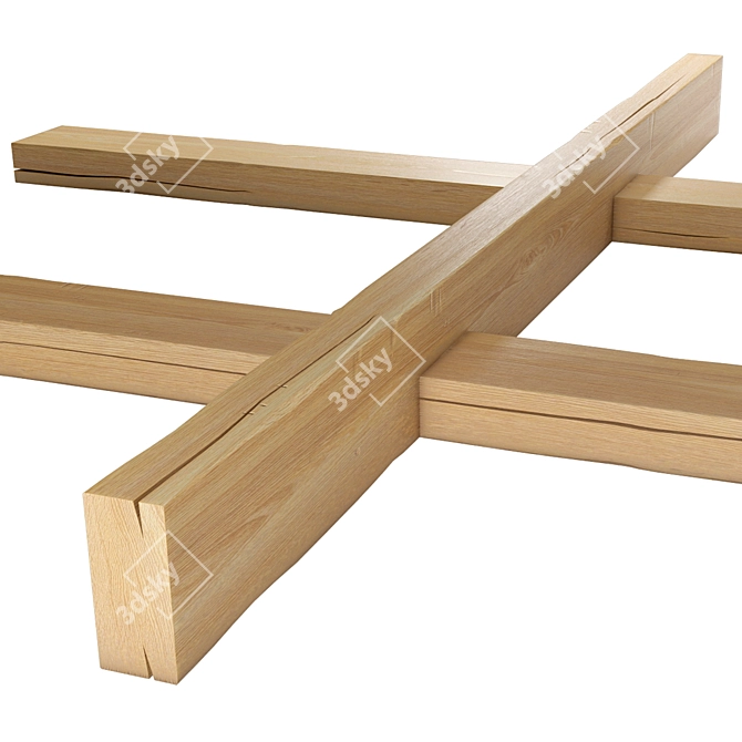 Smooth Wooden Beams 3 for 3D Modeling 3D model image 3