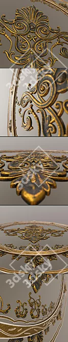 Luxury Golden Ornamental Sculpture 3D model image 2