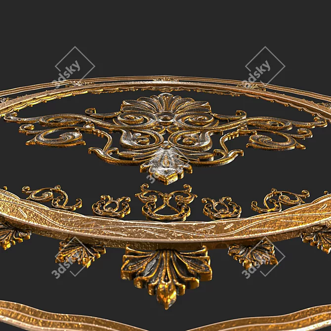 Luxury Golden Ornamental Sculpture 3D model image 6