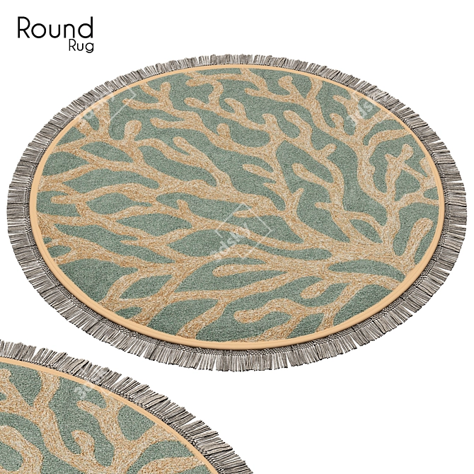 Decorative Floral Rug - Stylish & Versatile 3D model image 1