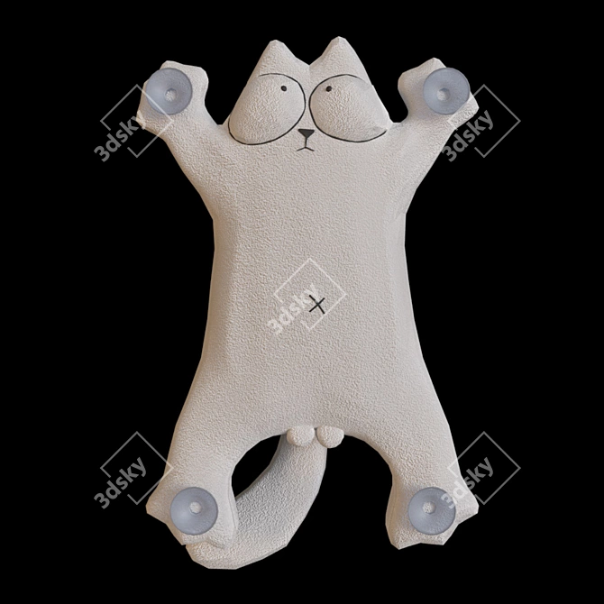 Suction Paw Cat Simon - Fun Car Toy 3D model image 2