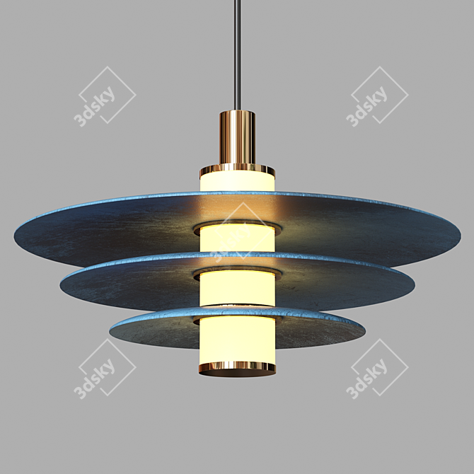 Sleek Three-Tiered Arthur Pendant 3D model image 1