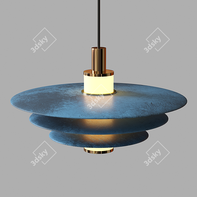 Sleek Three-Tiered Arthur Pendant 3D model image 2