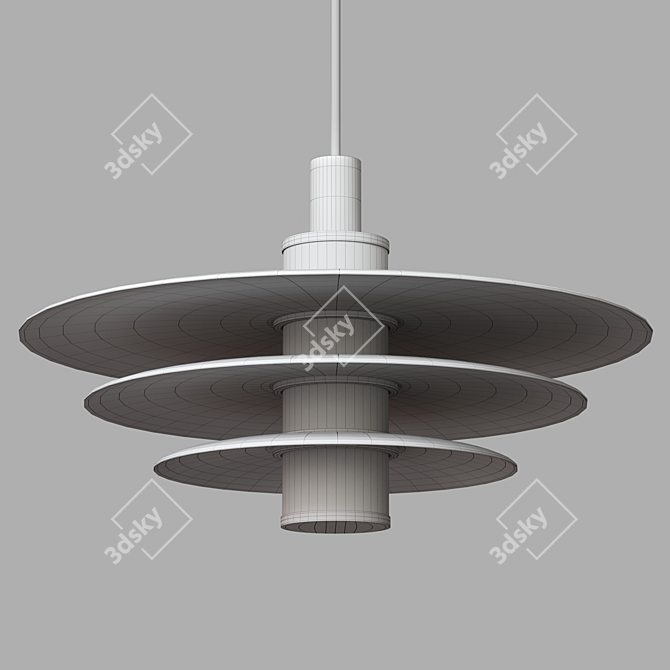 Sleek Three-Tiered Arthur Pendant 3D model image 3