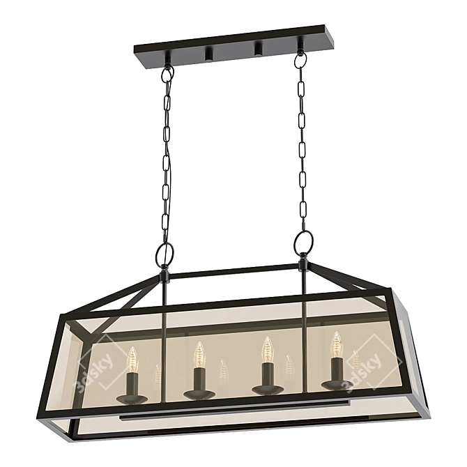 Elegant Alanna Chandelier: 4-Light Beauty 3D model image 1