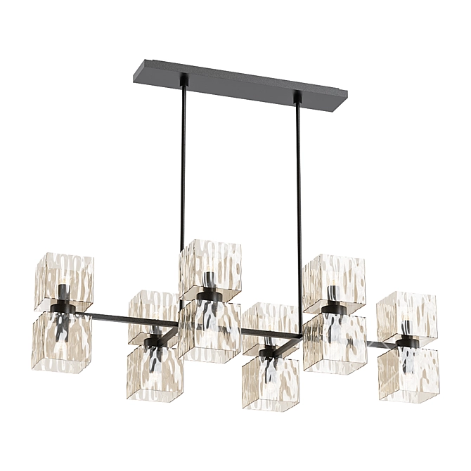 Elegant Ava Linear Chandelier 3D model image 1