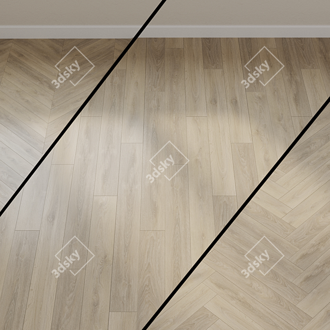 Classic Beige Oak Laminate 3D model image 1