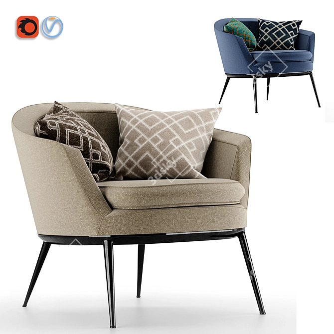 Caratos Maxalto Armchair - Elegant Comfort 3D model image 4