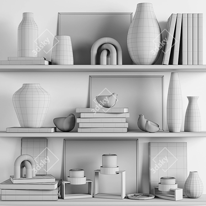 Modern Polygonal Decoration Set 3D model image 1