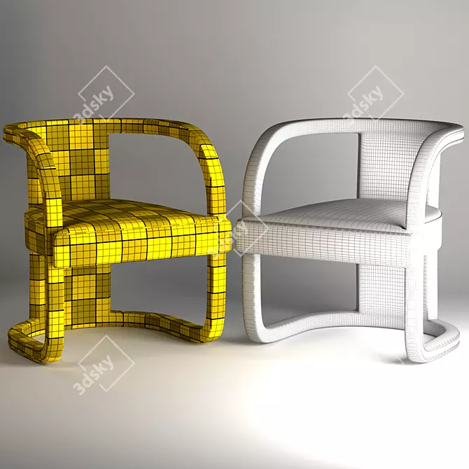 Elegant Rory Accent Chair 3D model image 5