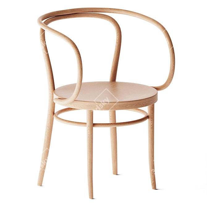 Elegant Bentwood Armchair Thonet 3D model image 1