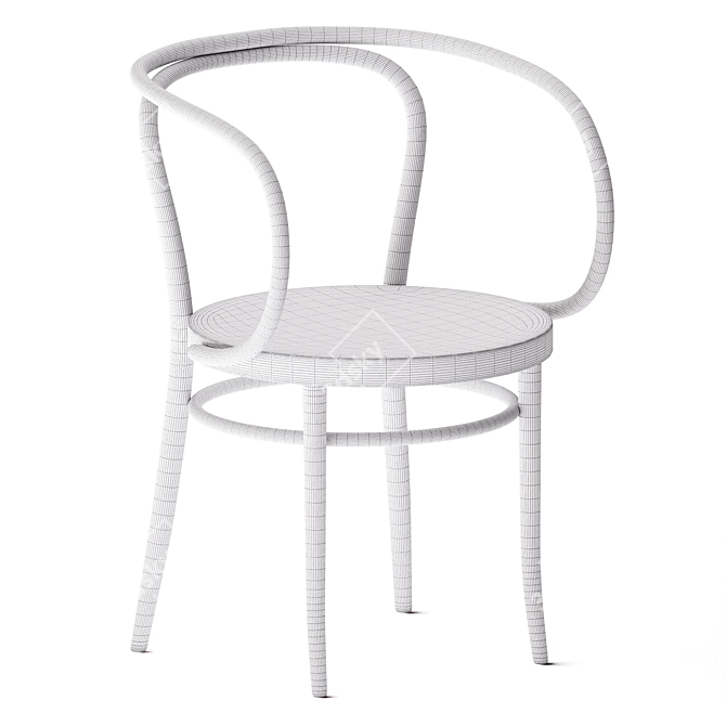 Elegant Bentwood Armchair Thonet 3D model image 3