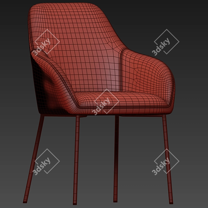 Modern Daniella Dining Chair Table 3D model image 4