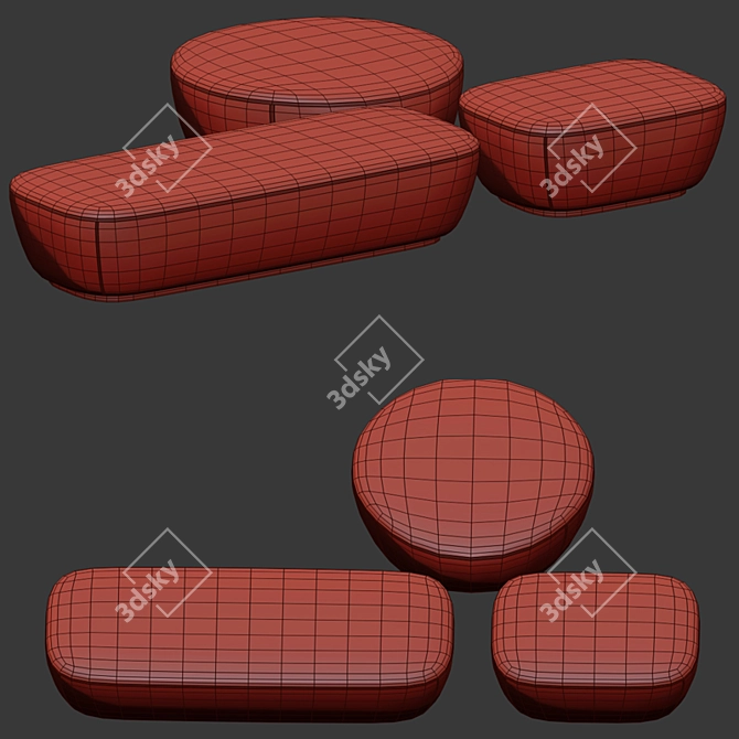 Comfy Ottoman Collection 3D model image 5