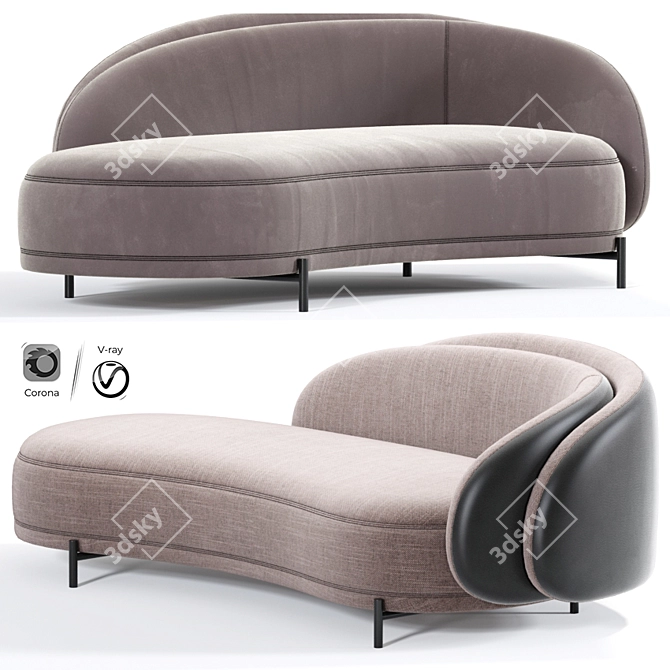 Layered Sofa: Modern Design by Studio Paolo Ferrari 3D model image 1