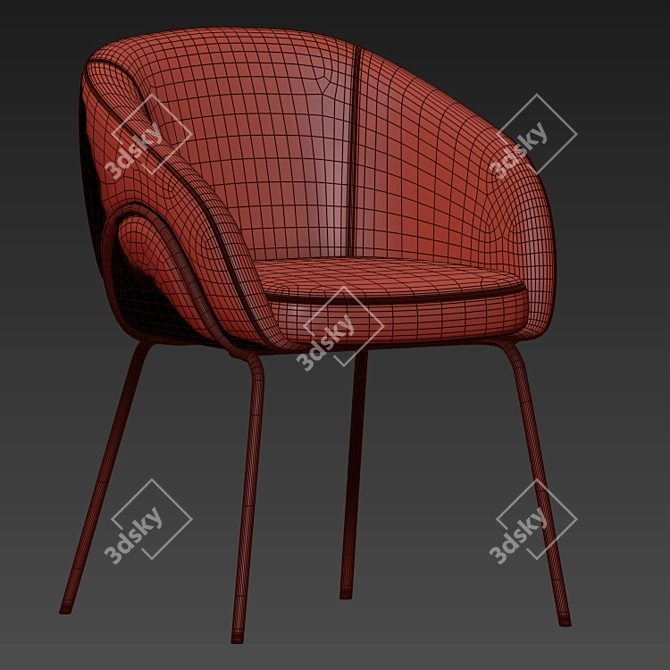 Xander Modern Dining Chair 3D model image 4