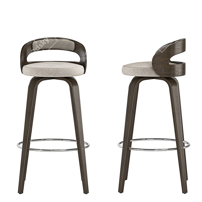 Swivel Stool Set: Counter & Bar 3D model image 4