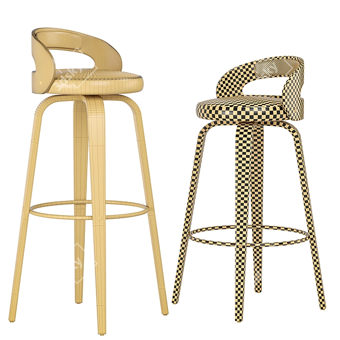 Swivel Stool Set: Counter & Bar 3D model image 5