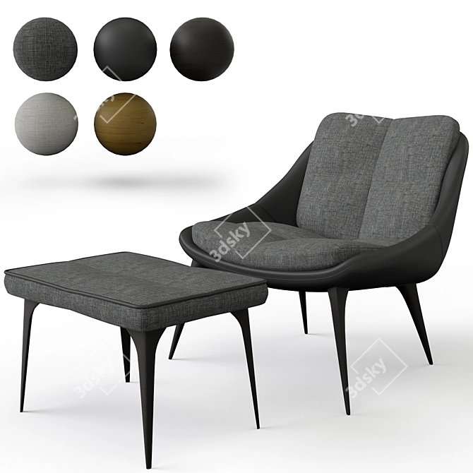 Columbus Lounge Chair: Ultimate Comfort 3D model image 1