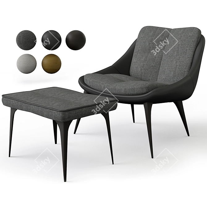 Columbus Lounge Chair: Ultimate Comfort 3D model image 10