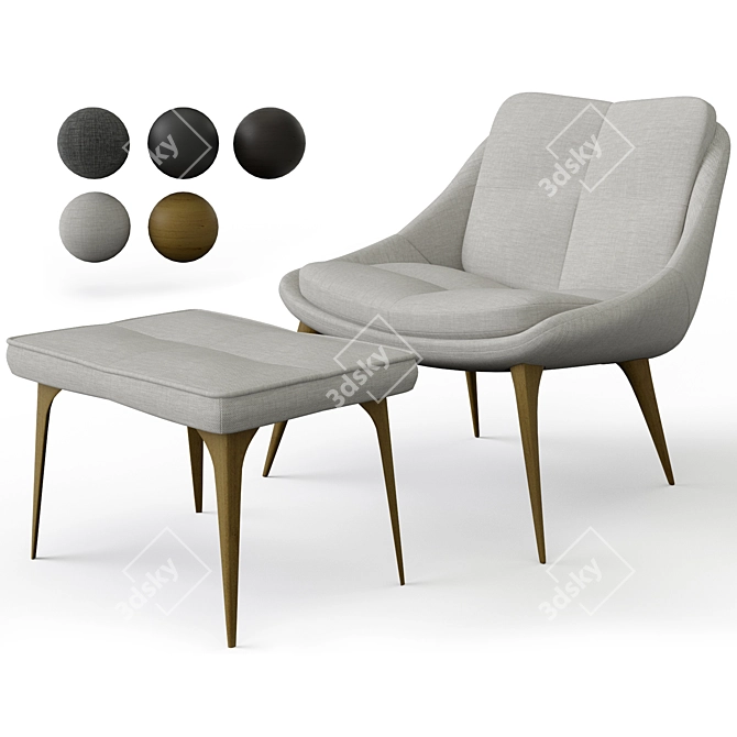 Columbus Lounge Chair: Ultimate Comfort 3D model image 11