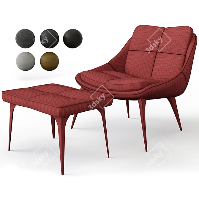 Columbus Lounge Chair: Ultimate Comfort 3D model image 12