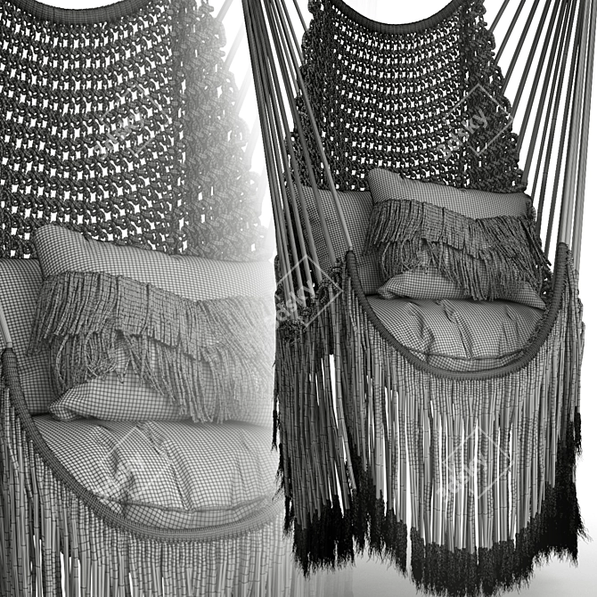 Boho Haven Macrame Swing 3D model image 5