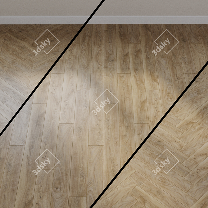 Copper Brown Oak Laminate 3D model image 1