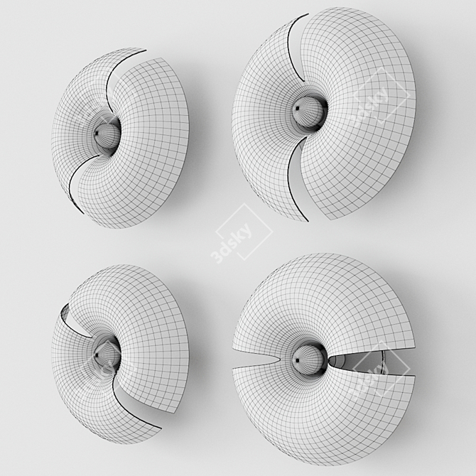 Cycnus Modern Danish Wall Lamp 3D model image 2