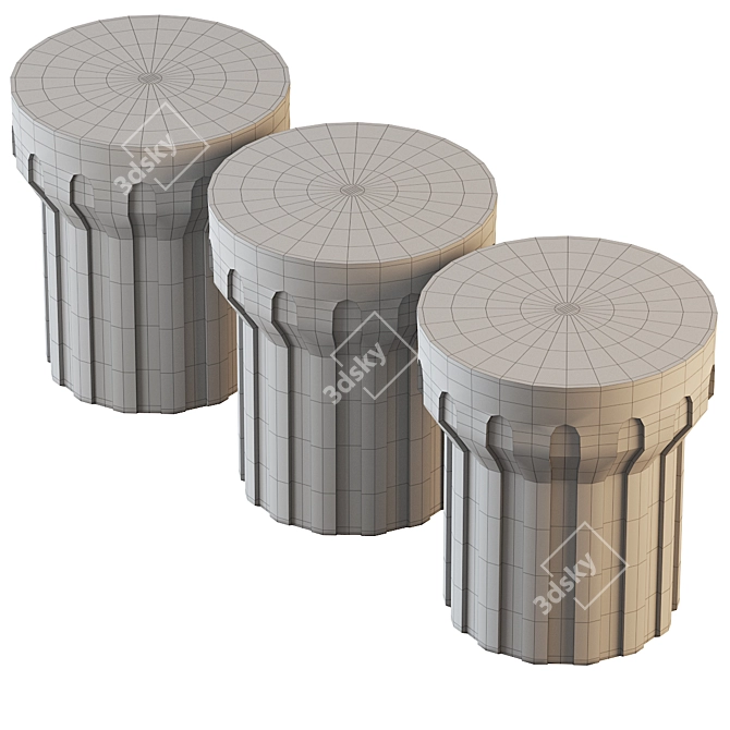 Elegant Dark Gray Donegal End Table 3D model image 5