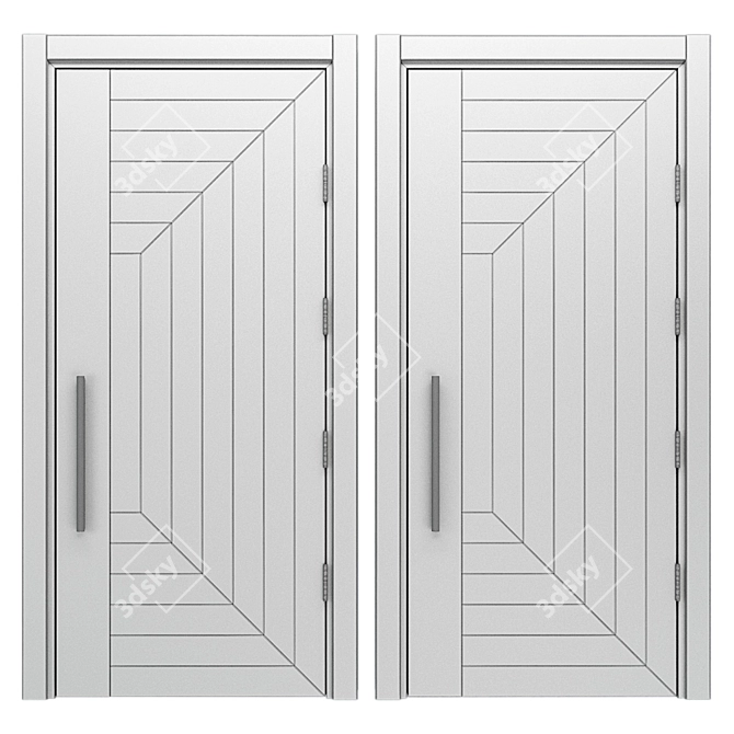 Modern Wood and Steel Door 3D model image 4