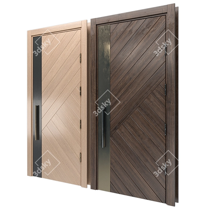 Elegant Fusion Door 3D model image 2