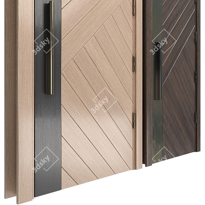 Elegant Fusion Door 3D model image 3