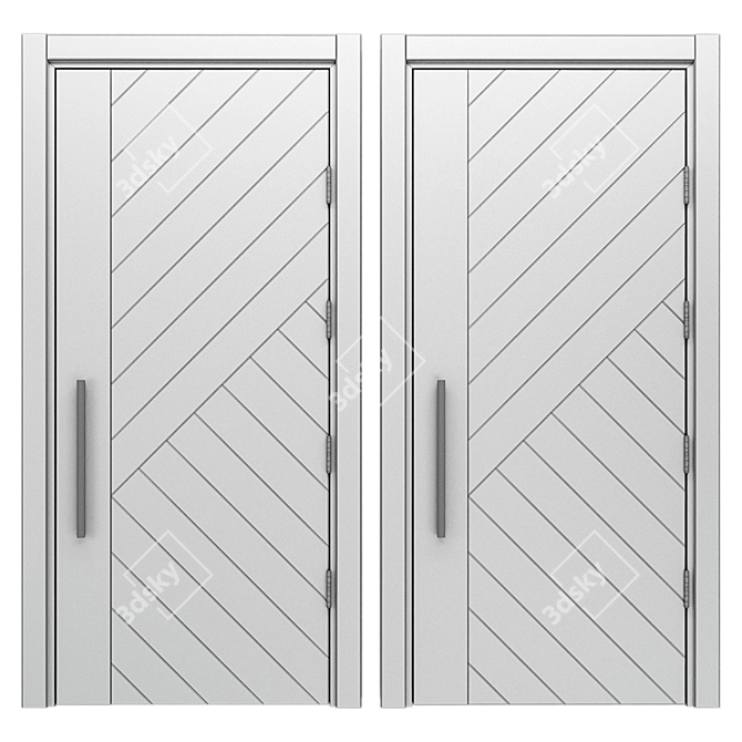 Elegant Fusion Door 3D model image 4