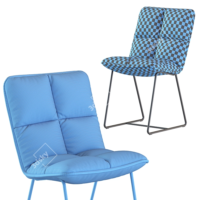 Cloud Grey Cotton Chair 3D model image 5