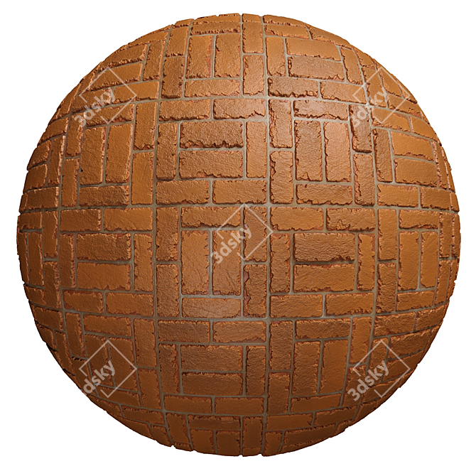 PBR Brick Tiles: 4 Patterns in 5 Materials 3D model image 2