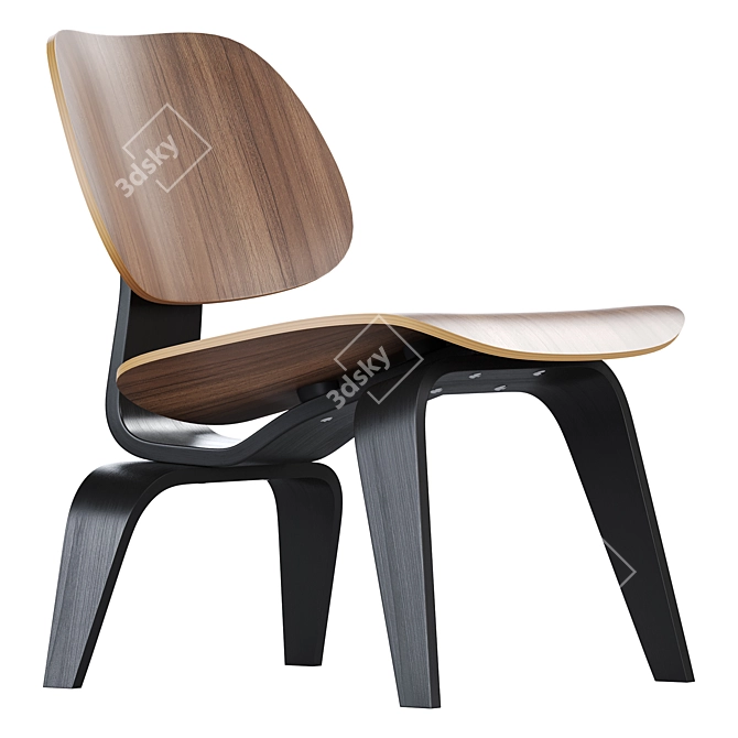 Vitra LCW Plywood Lounge Chair Wood: Scandinavian Design 3D model image 1