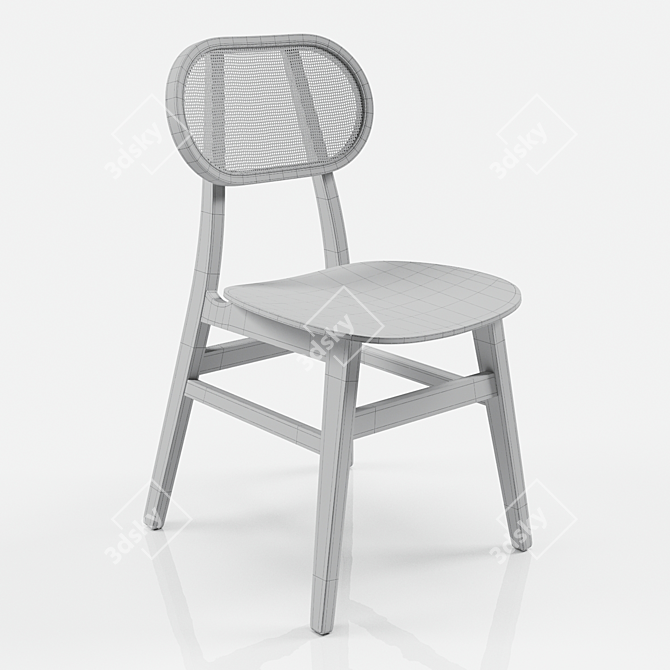 Cosmo Tanado: Elegant Beige Rattan Chair 3D model image 3