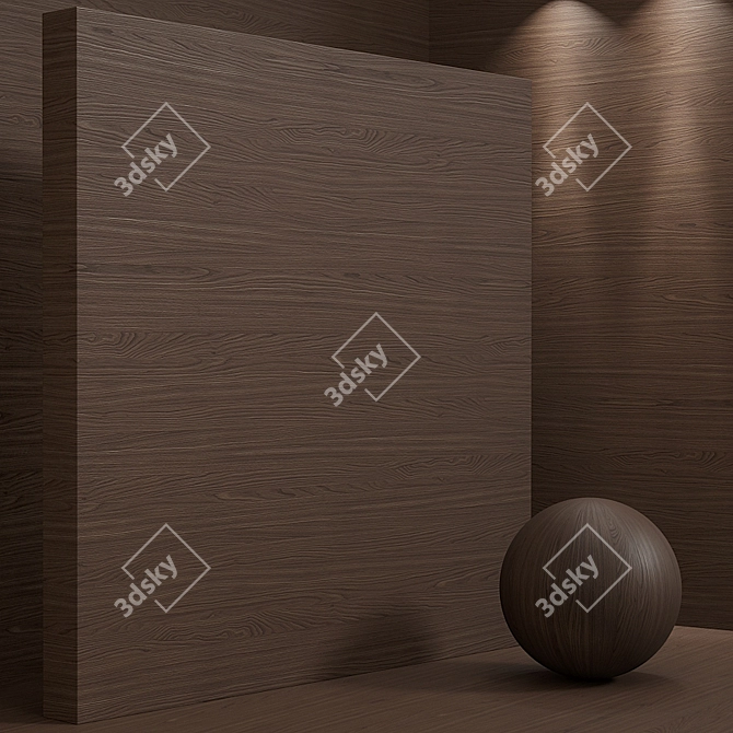 Seamless Walnut Wood Box Set 3D model image 3