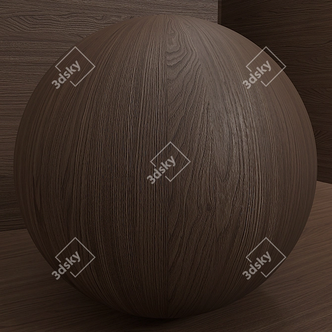 Seamless Walnut Wood Box Set 3D model image 4