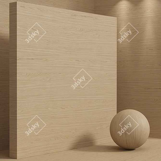 Seamless Walnut Wood Box Set 3D model image 5