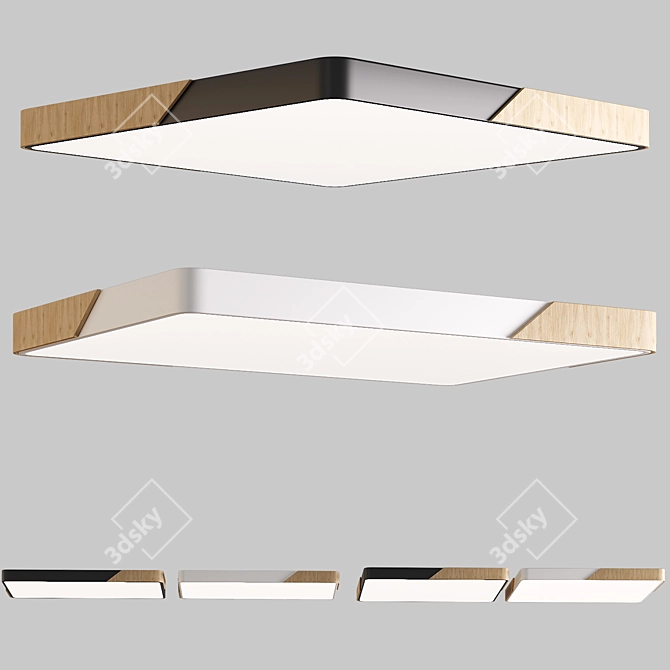 Modern Ceiling Lamp: Black or White, 60 x 60 cm, 67 x 45 cm 3D model image 1