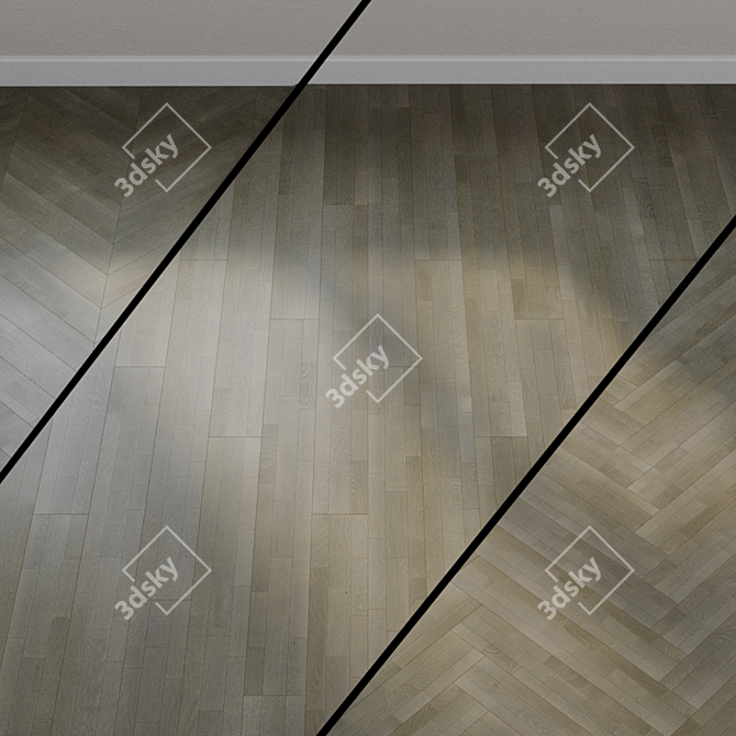 Ter Hurne Oak Parquet Board: Azur Brown Design 3D model image 1