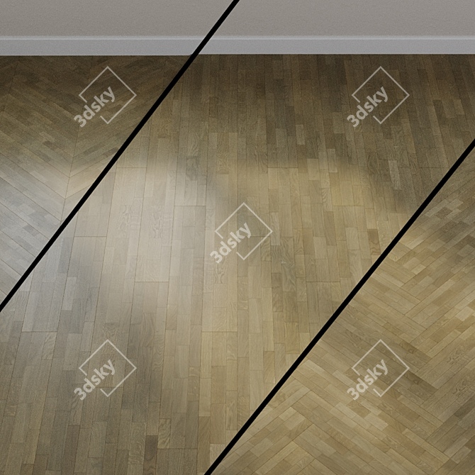 Ter Hurne Contours P09 1665: Terra Brown Oak Parquet 3D model image 1