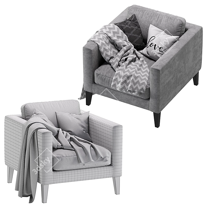 Prostoria Elegance Armchair: Sophisticated Comfort 3D model image 5
