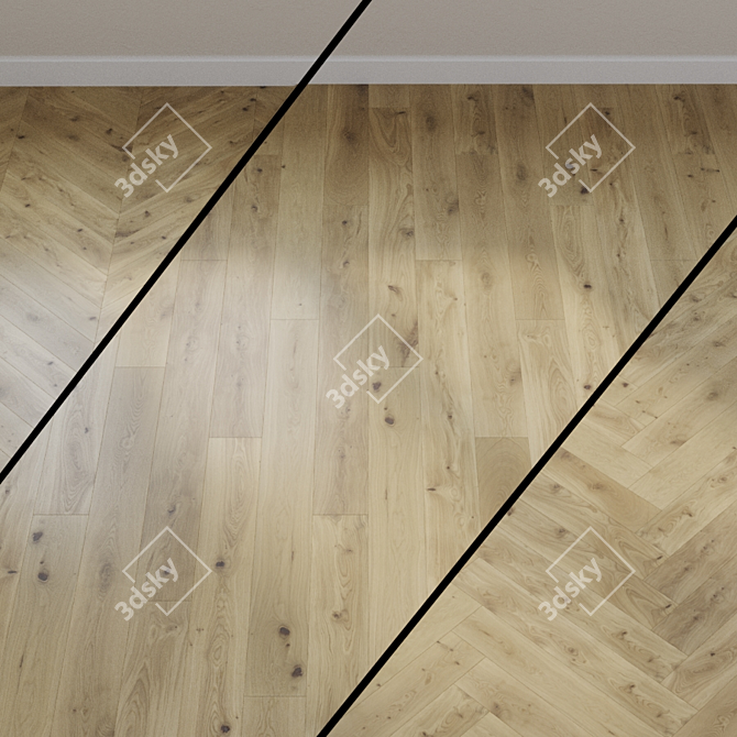 Meister White Oak Parquet Board 3D model image 1