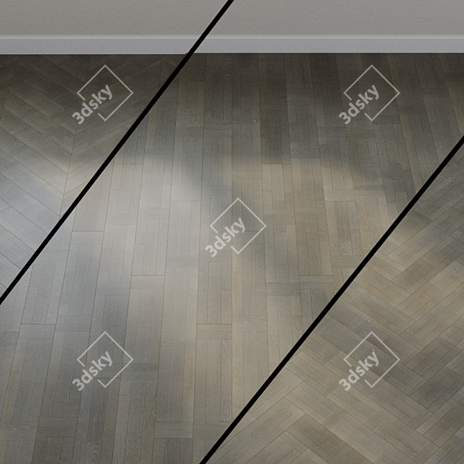 Exquisite Azur Oak Parquet Board 3D model image 1