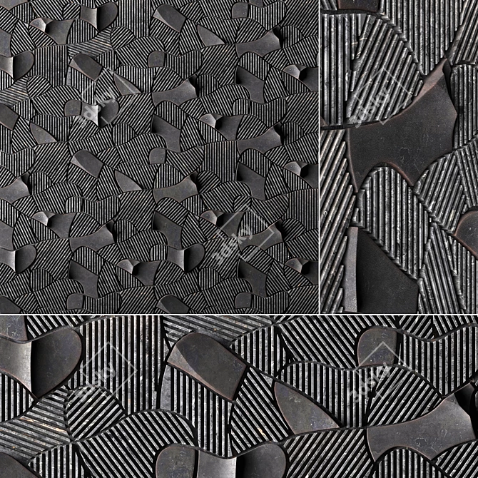 Elegant Modular Wall Covering: Terre Arate by Lithea 3D model image 1